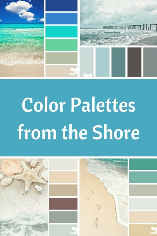 examples of sea-inspired color palettes from the shore