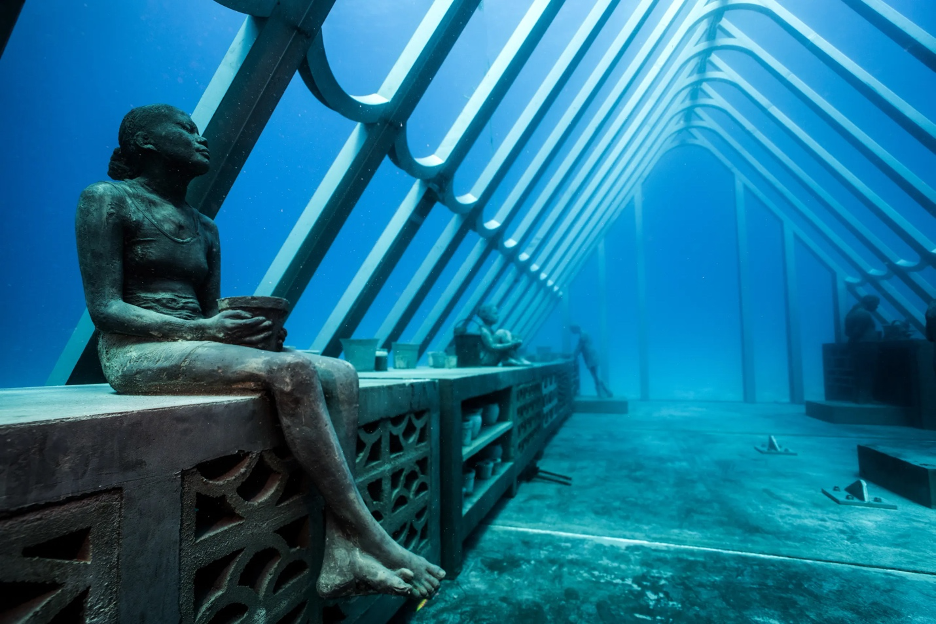 The Coral Greenhouse, underwater museum in Australia's John Brewer Reef, Great Barrier Reef.