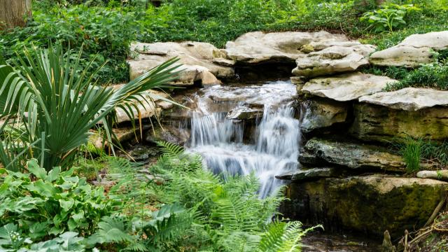 Waterfall over Rocks in the Garden