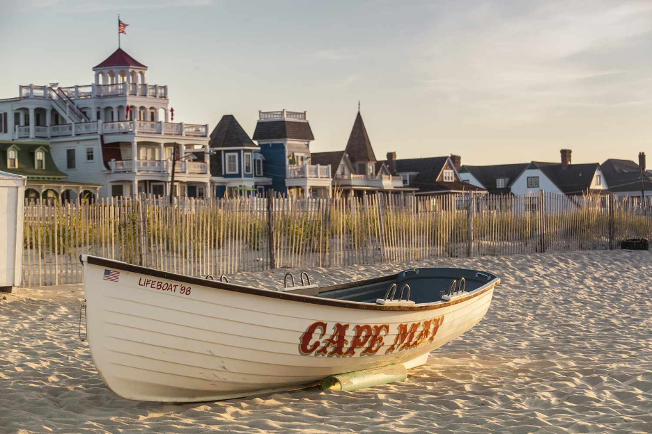 Cape May Beach, located in the historic town of Cape May, New Jersey, offers an expansive sandy shoreline backed by a lively boardwalk and charming Victorian architecture. 